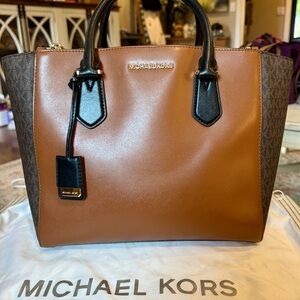 Michael Kors Tan and Black Satchel